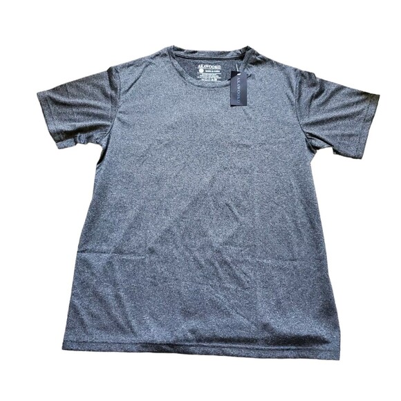 AKAWOOKO T-Shirt Men Medium Gray Heather Short Sleeve Dry Fit Sport Top NWT - Picture 1 of 4